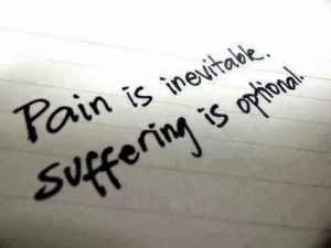 pain is inevitable. suffering is optional 